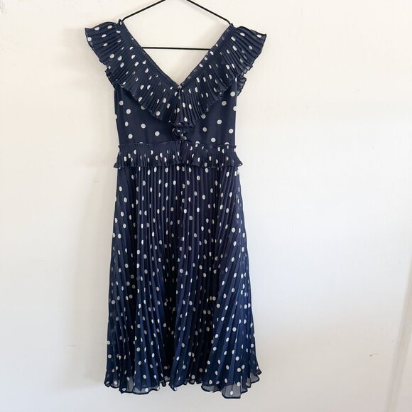 Sezane Rachelle Navy Ecru Dots Dress EU 34 / US 4 - Picture 7 of 7